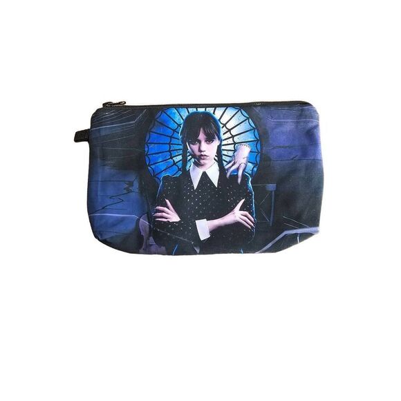 Wednesday Adams Family Hand Cinch Drawstring Gym Bag Extra Zippered Pouch NEW - Picture 6 of 9